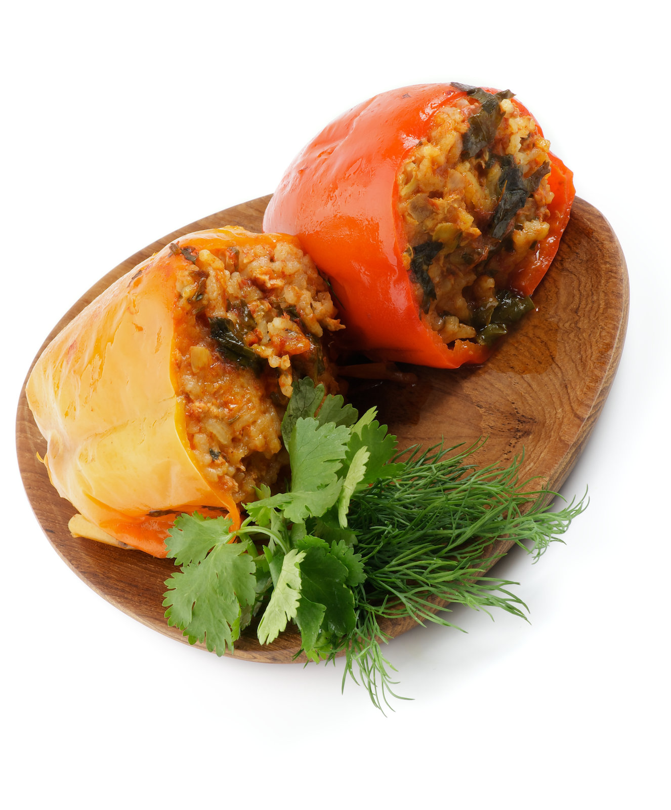 Stuffed Red and Yellow Bell Peppers