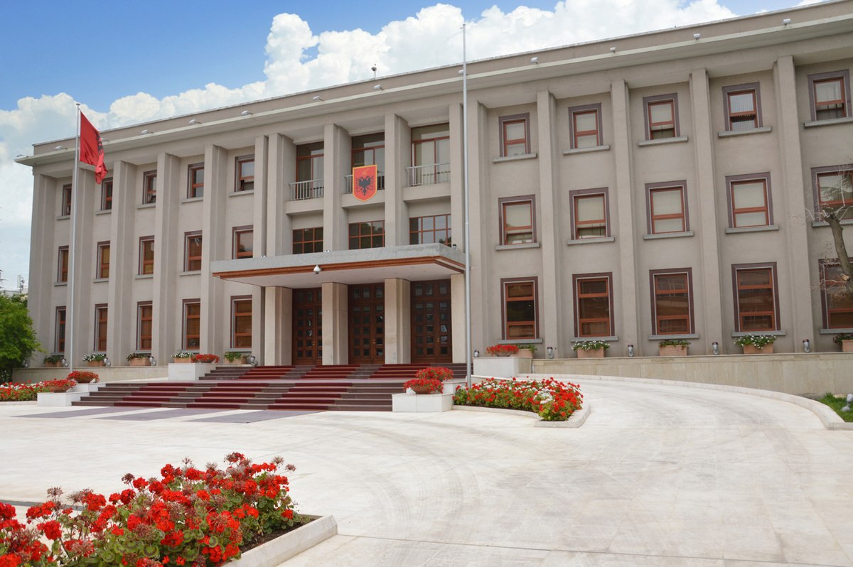 external view of the presidential palace albania