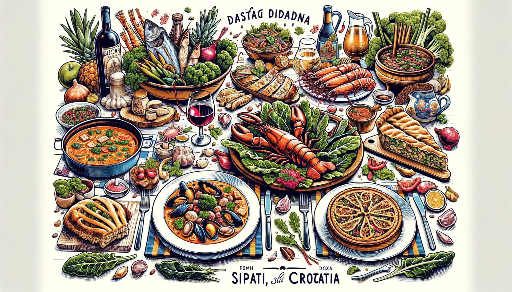 Artistic representation of food in split 